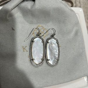 Elle Silver Drop Earrings in Ivory Mother-of-Pearl